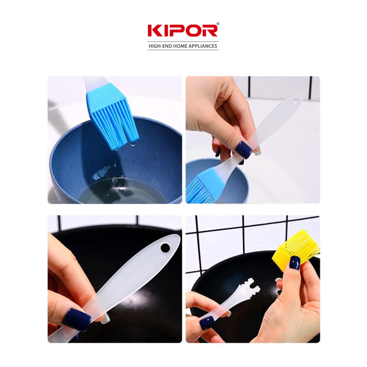 Chổi quét dầu silicon KIPOR KP-QD01 - Cọ quét bơ, ướp gia vị tiện lợi - Chịu nhiệt tốt 