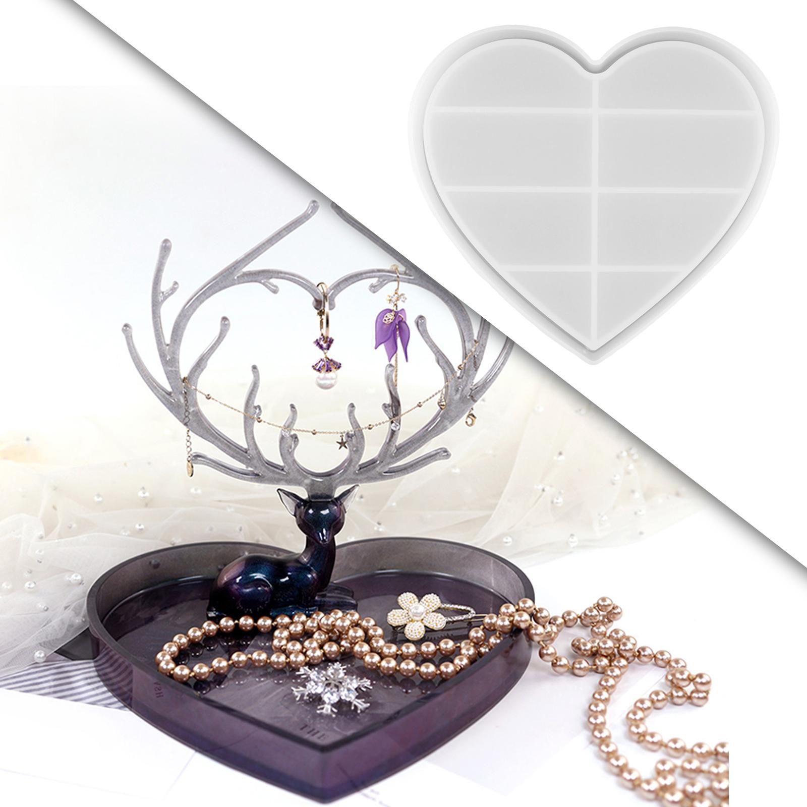 Jewelry Display Rack Silicone Mold Epoxy Resin Art Crafts Jewelry Tray Mould for Office