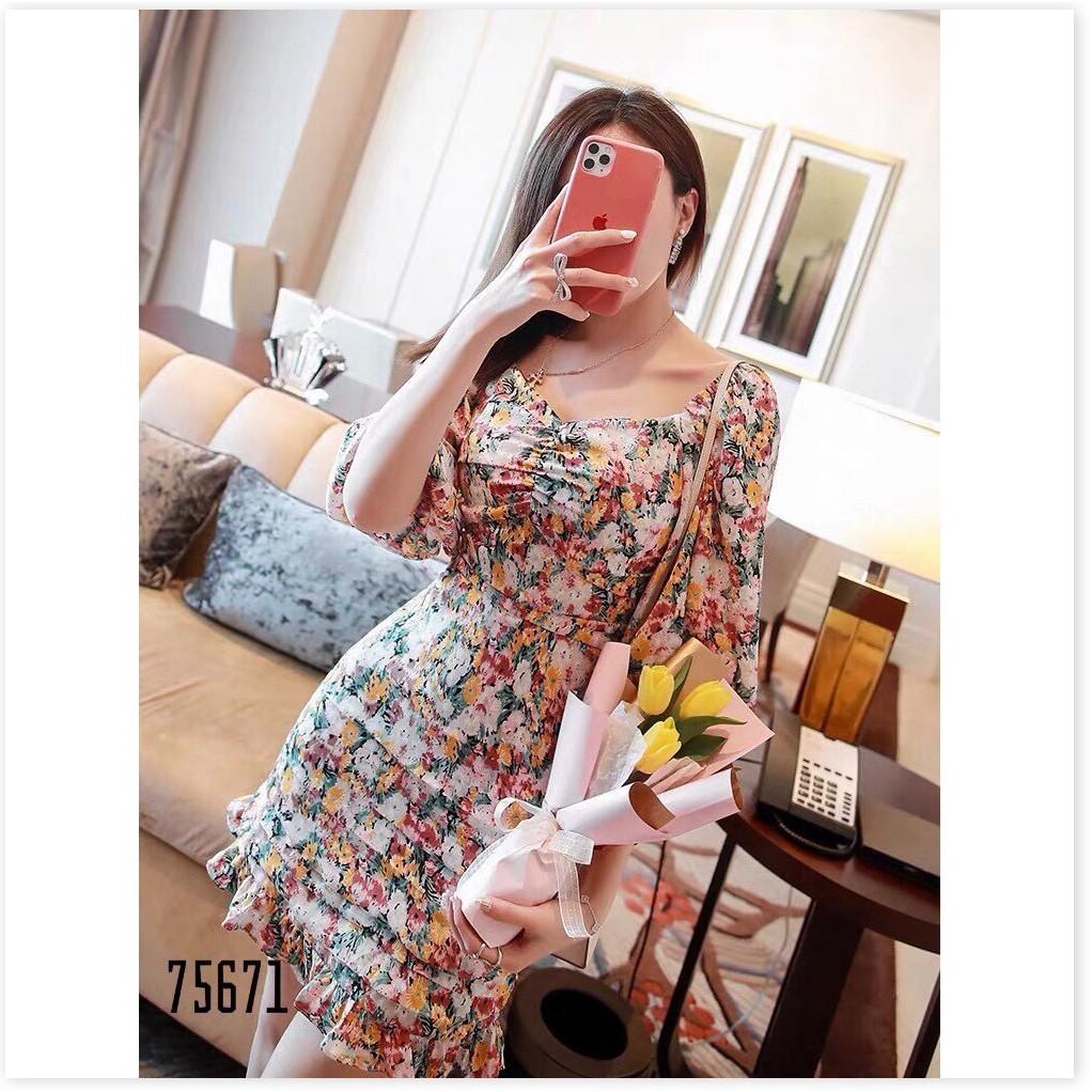 Đầm nữ chất liệu voan nhật họa tiết siêu sang cho quý cô
