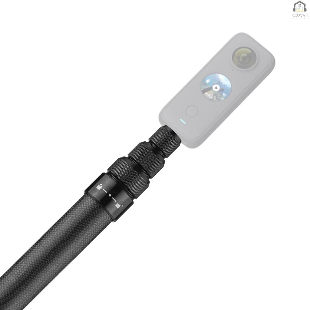 Gậy tự sướng mở rộng 3m/ 9.8ft bằng sợi carbon với ốc vít 1/4 inch thay thế cho Insta 360 One X/ One X2/ One R Panoramic