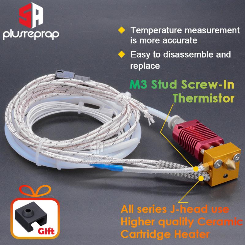 Ender-3/CR10/CR10S 1.75mm J-head Hotend kit Khối Nhiệt Nhôm với Máy Nóng Nhiệt Điện Trở Cho Máy In 3D Với Đầu Phun 0.4mm Một Phần