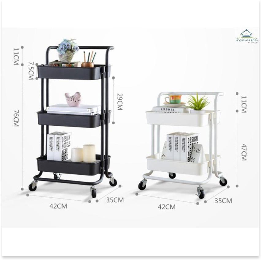 Kệ để đồ 3 tầng có bánh xe