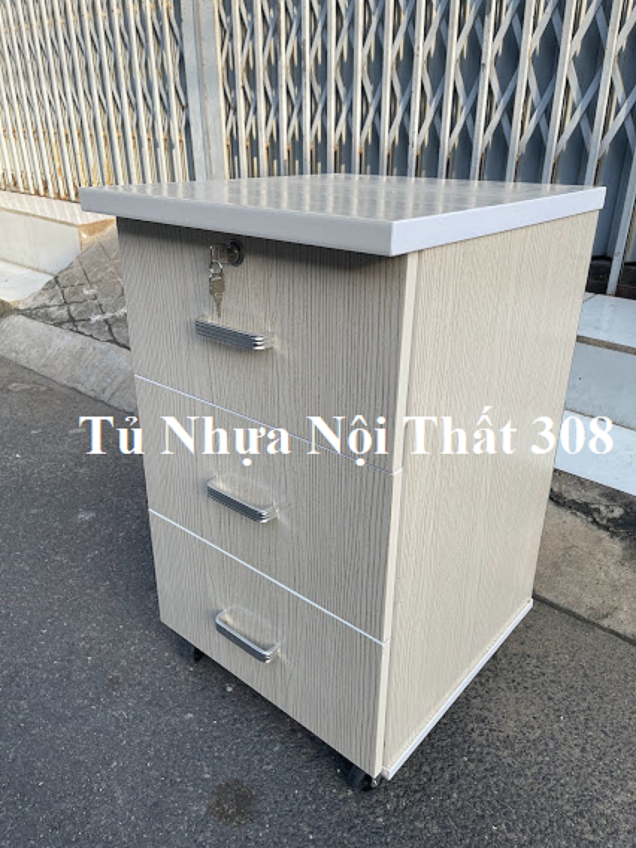 Tủ, Kệ Đầu Giường Nhựa Đài Loan Cao 70cm Ngang 42cm Sâu 42cm Màu Gỗ Sồi K114