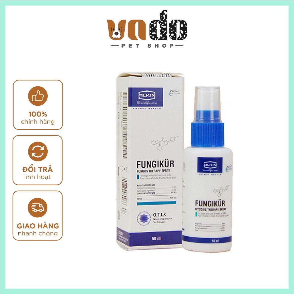 Fungikur chính hãng - Sản phẩm xịt dành cho chó mèo bị nấm da