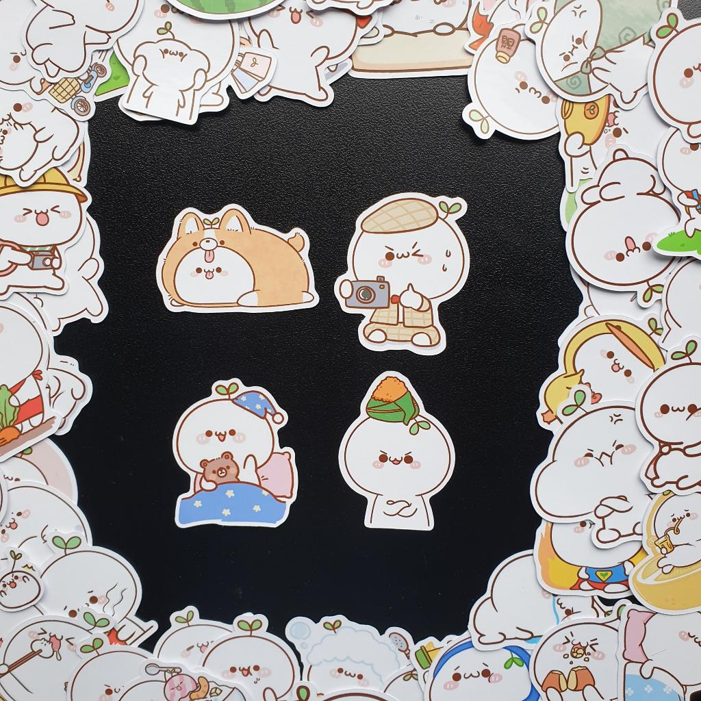 Sticker tina bé mầm Cắt Sẵn Hình Dán Trang Trí Mũ Bảo Hiểm Laptop Điện Thoại Ván Trượt Sổ tay Notebook