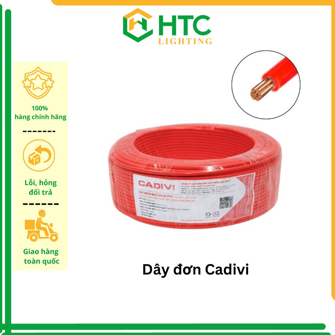 (Cuộn 100m- có hỏa tốc HCM) Cáp điện đơn các cỡ CV 1.0 1.25 1.5  2.5 3.5 4.0 5.5 6.0mm (màu ngẫu nhiên) -  hàng chính hãng CADIVI 