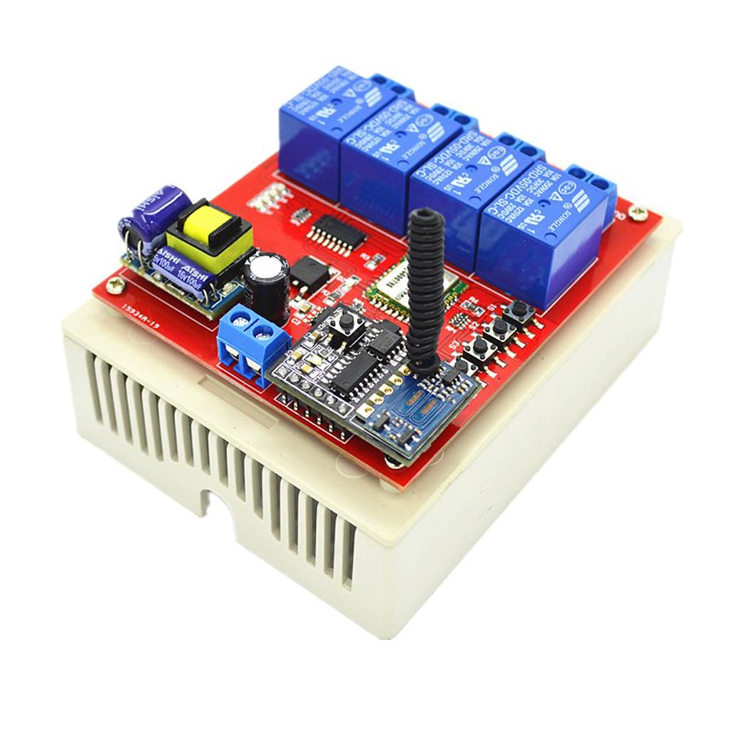 4CH Wireless Remote Control 220V Wifi Phone Switch Relay RF Receiver 4-Key