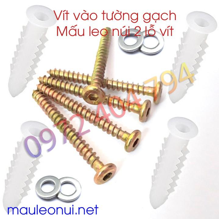 Bộ núm leo núi 32 chi tiết + vít vào tường gạch