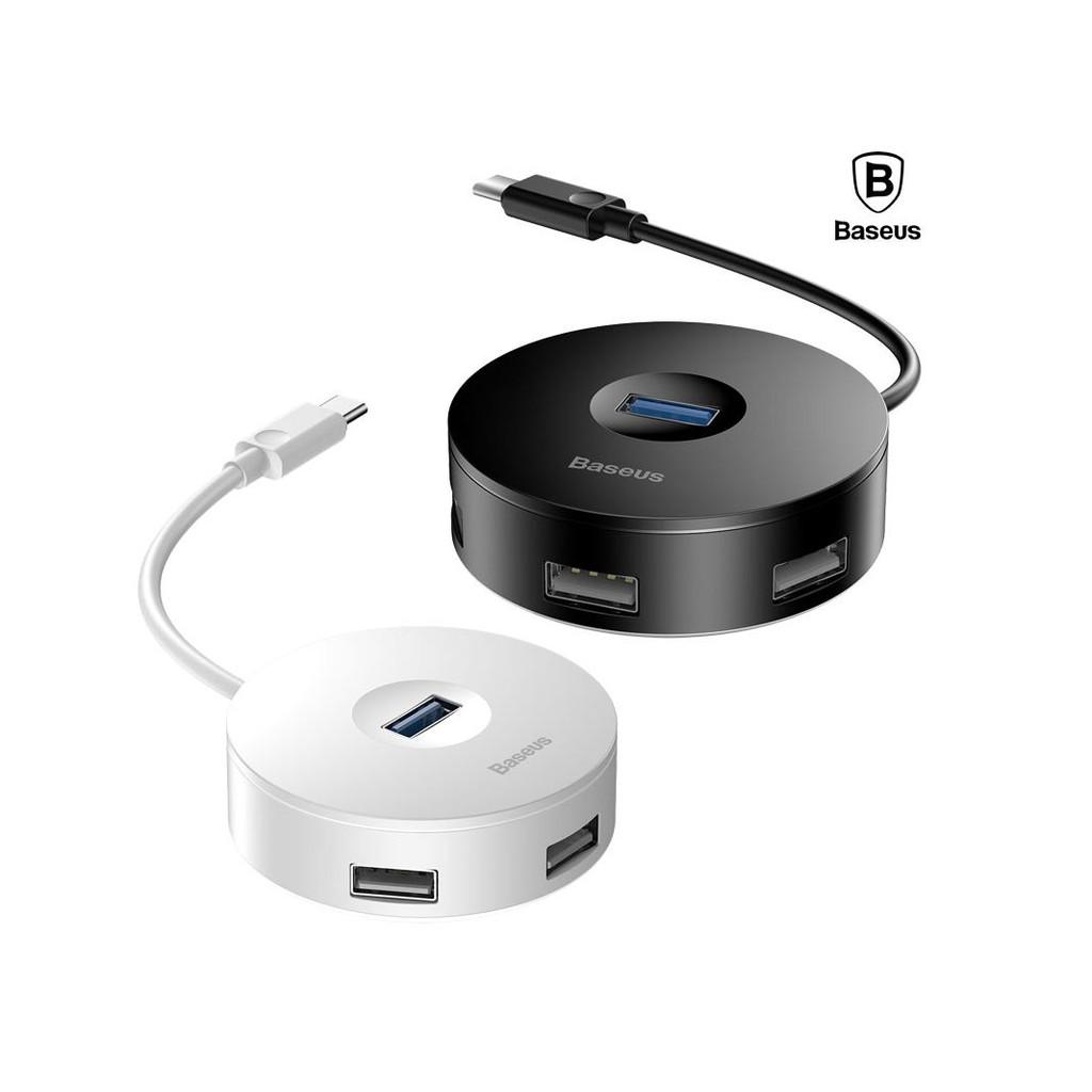 Hub chuyển cổng Type C to USB 3.0 có hỗ trợ ổ đĩa/ Hub cho Samsung/Oppo/Xiaomi- Hub Baseus Round Box 4 in 1- Hàng Chính Hãng