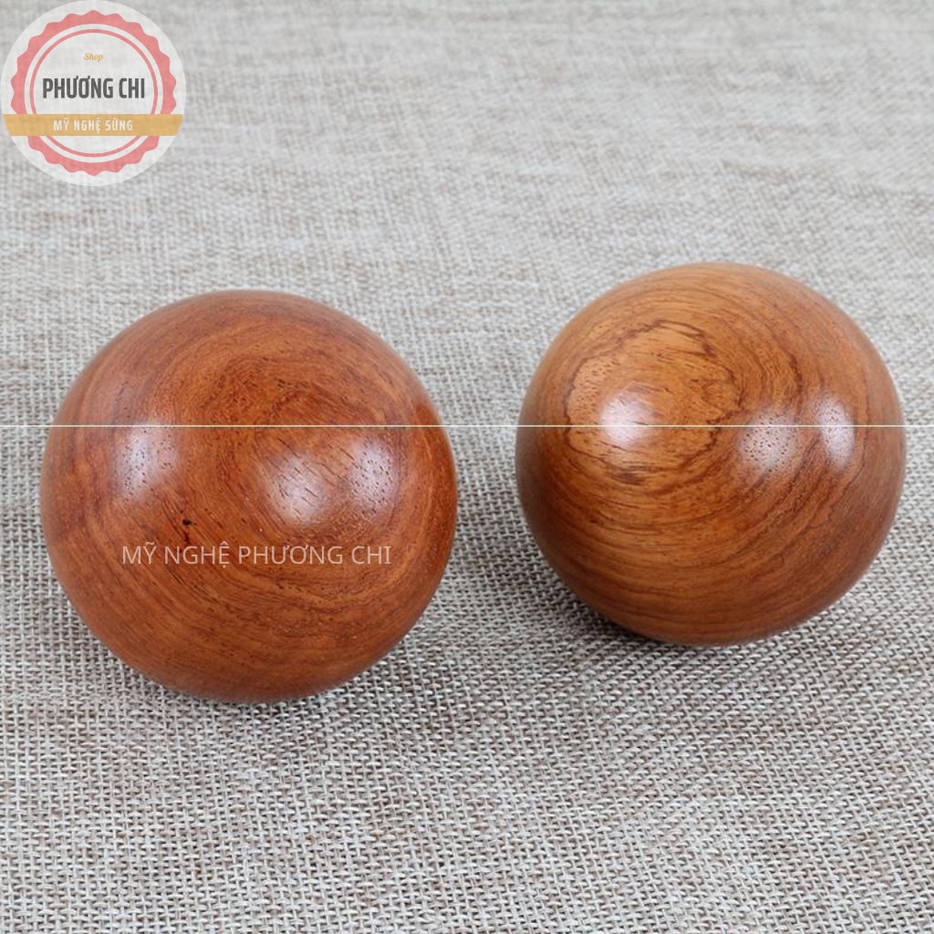 Combo 2 Quả Bi Lăn Tay Mát Xa Gỗ Hương Đỏ Giảm Nhức Mỏi Bàn Tay | Mỹ Nghệ Phương Chi
