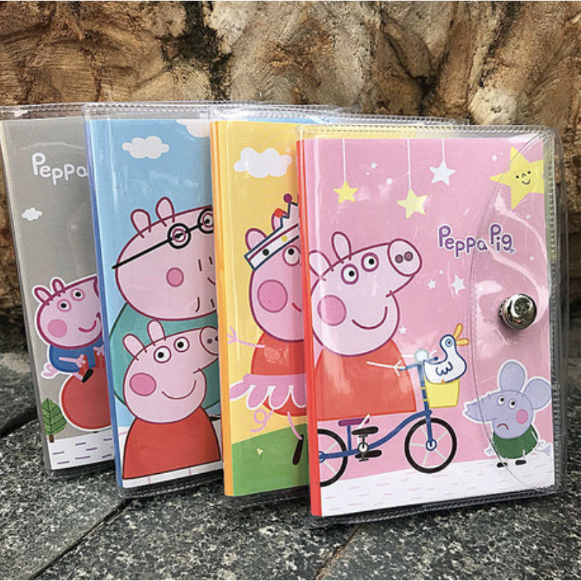 Sổ vở kế hoạch hoạt hình kèm bút bìa nhựa Peppa Pig - 1 cuốn (giao ngẫu nhiên)