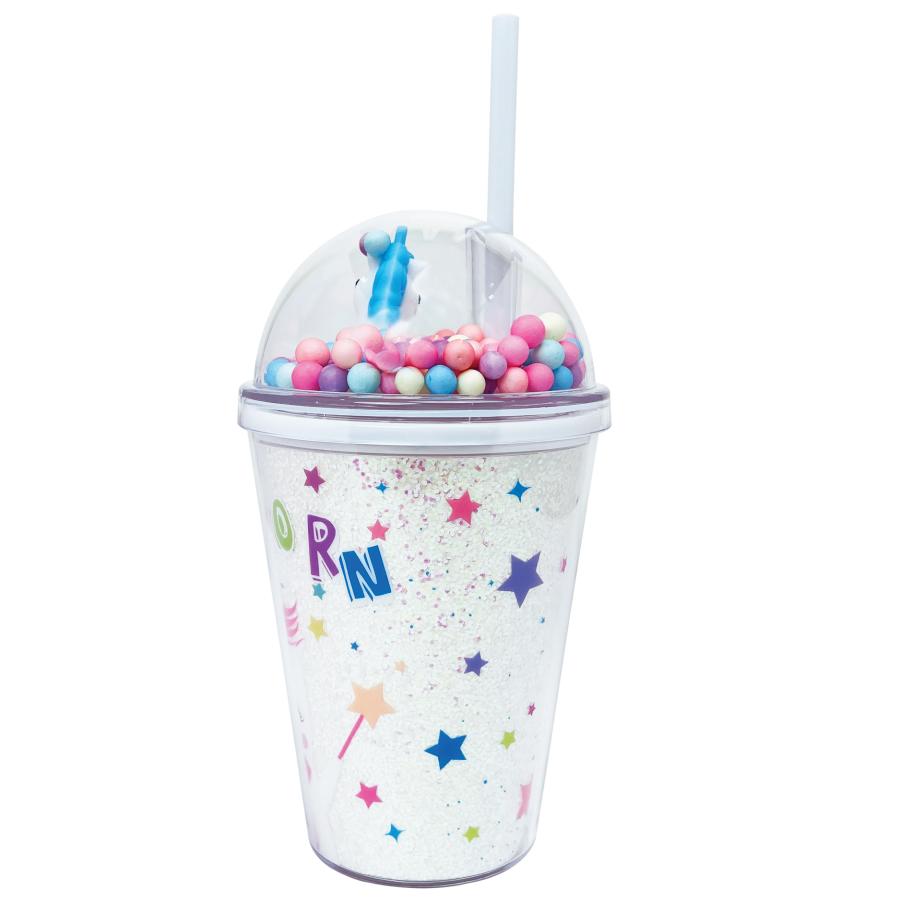 Ly Nhựa Clever Cup Rainbow Unicorn Xanh CLEVERHIPPO PCUP08/BLUE