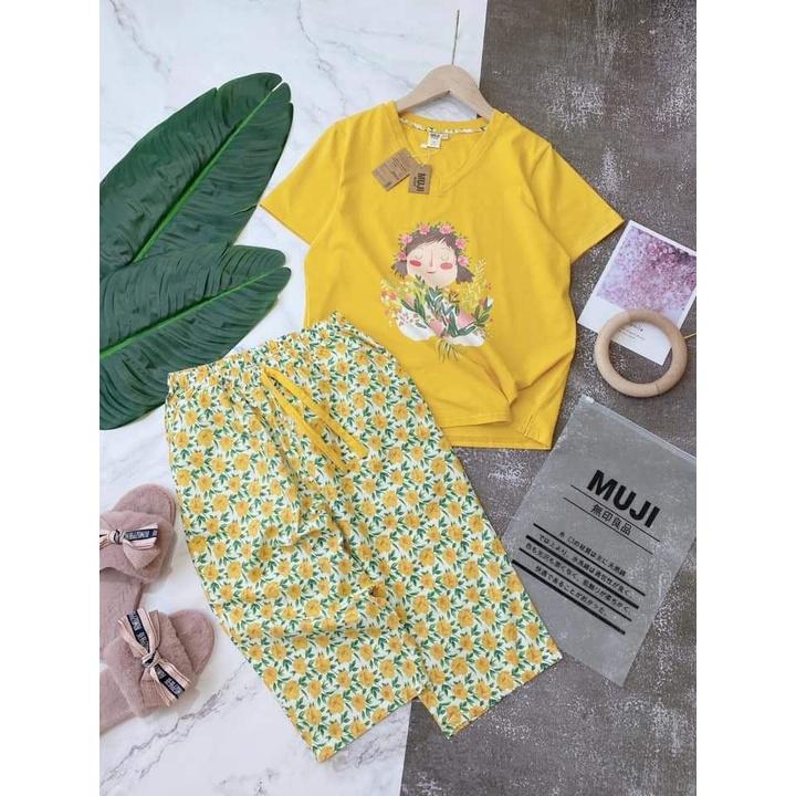 Đồ Bộ Nữ Tay Cộc Quần Cộc, Đồ Mặc Nhà Chất Thun Cotton Mát Hè Thu Đa Dạng Mẫu Mã BB01