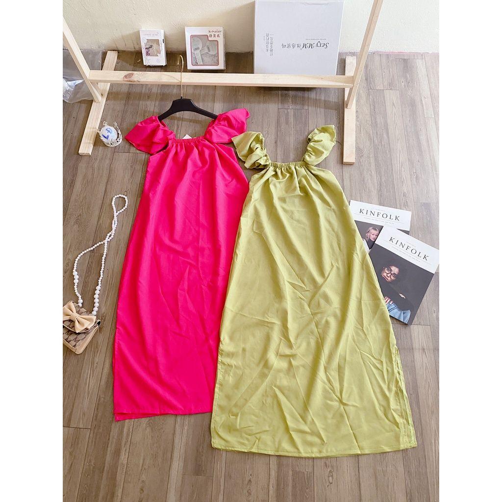 Đầm Nữ maxi Cánh Tiên Xẻ Tà Dáng Dài 2 Màu Phong cách cá tính Q109