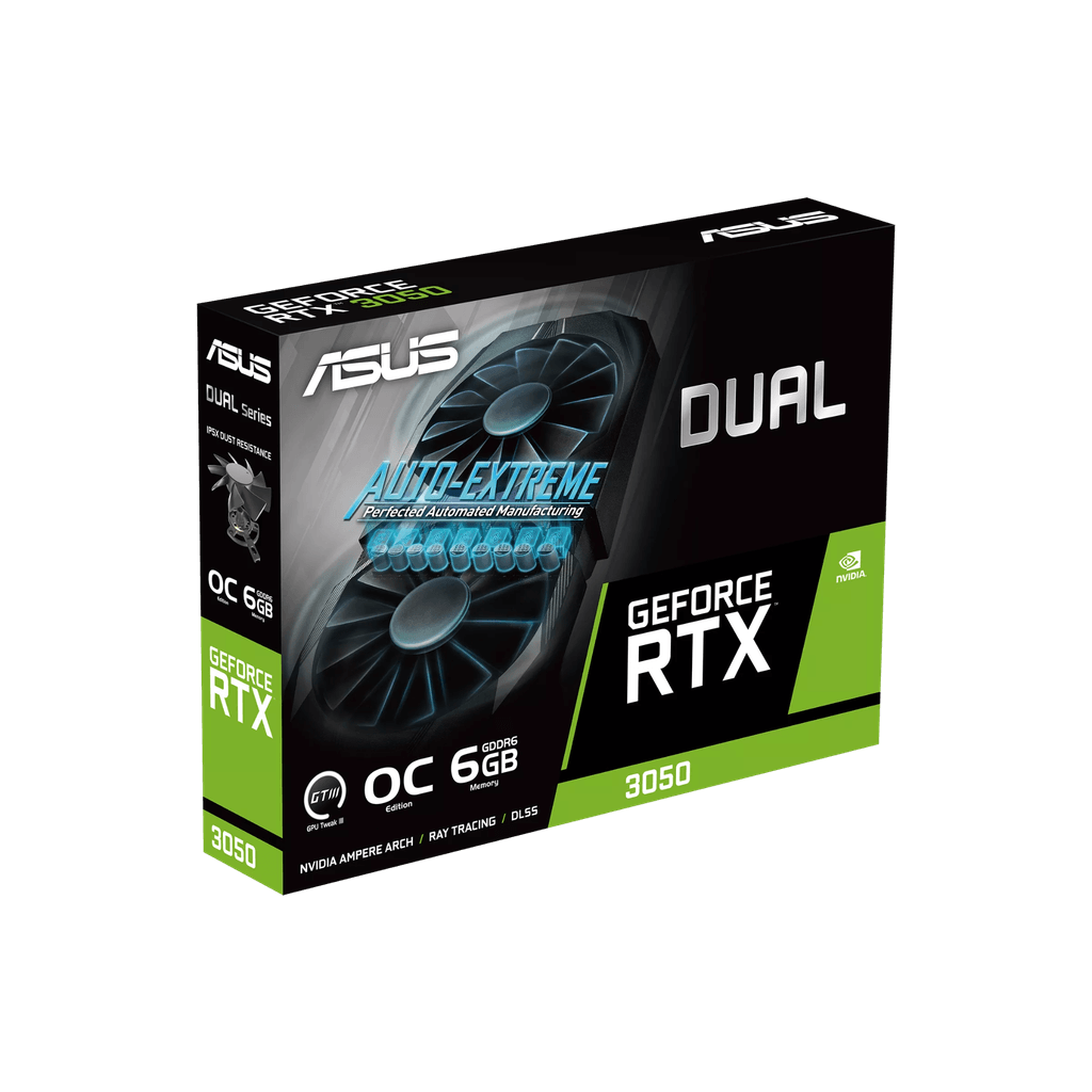 Card màn hình ASUS Dual GeForce RTX 3050 OC Edition 6GB GDDR6 (DUAL-RTX3050-O6G) - Hàng chính hãng Vĩnh Xuân phân phối