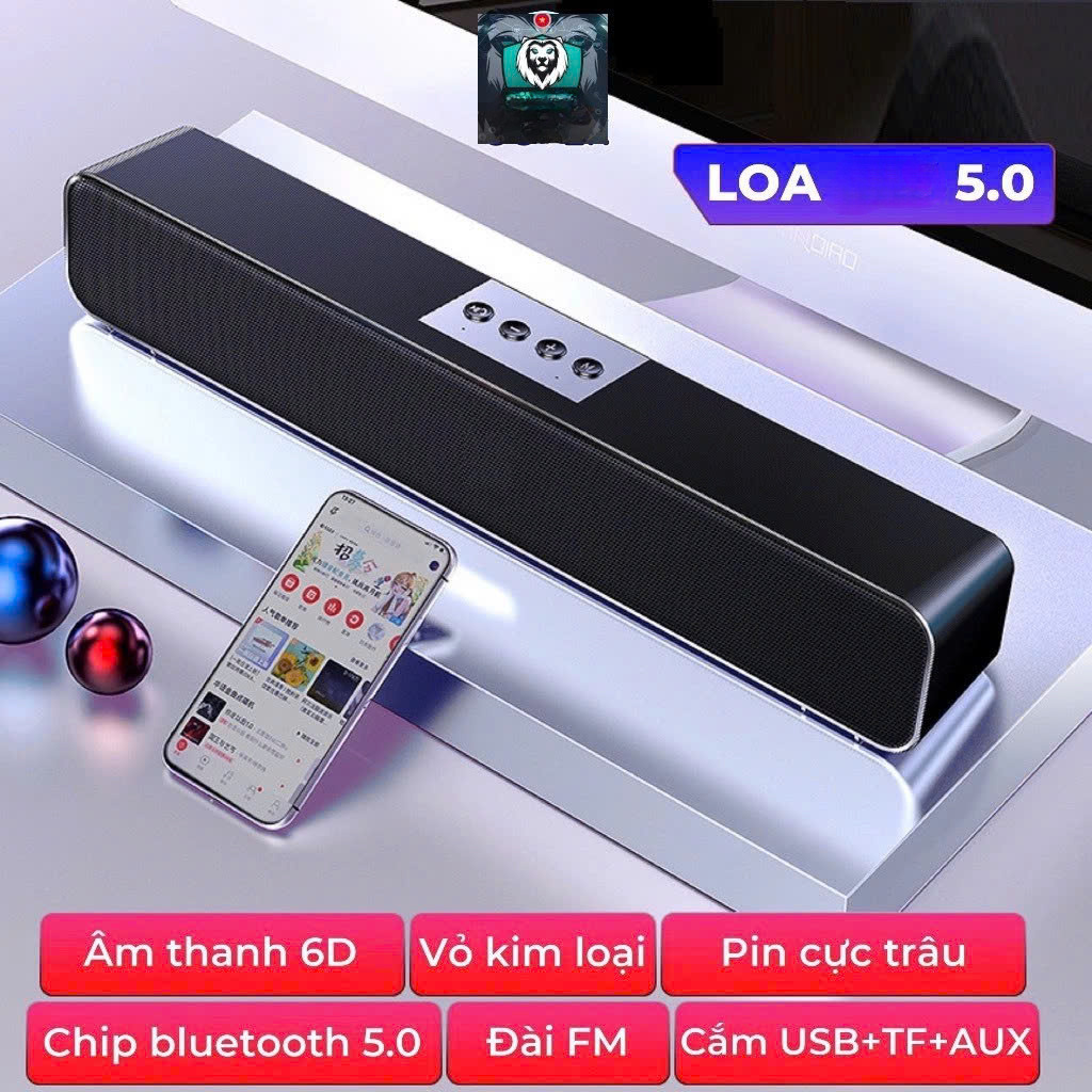 Loa Bluetooth Không Dây Cao Cấp PRO BASS Âm Thanh Nghe Nhạc Siêu Đã Tương Thích Điện Thoại Máy Tính Laptop Tivi - Hàng Chính Hãng