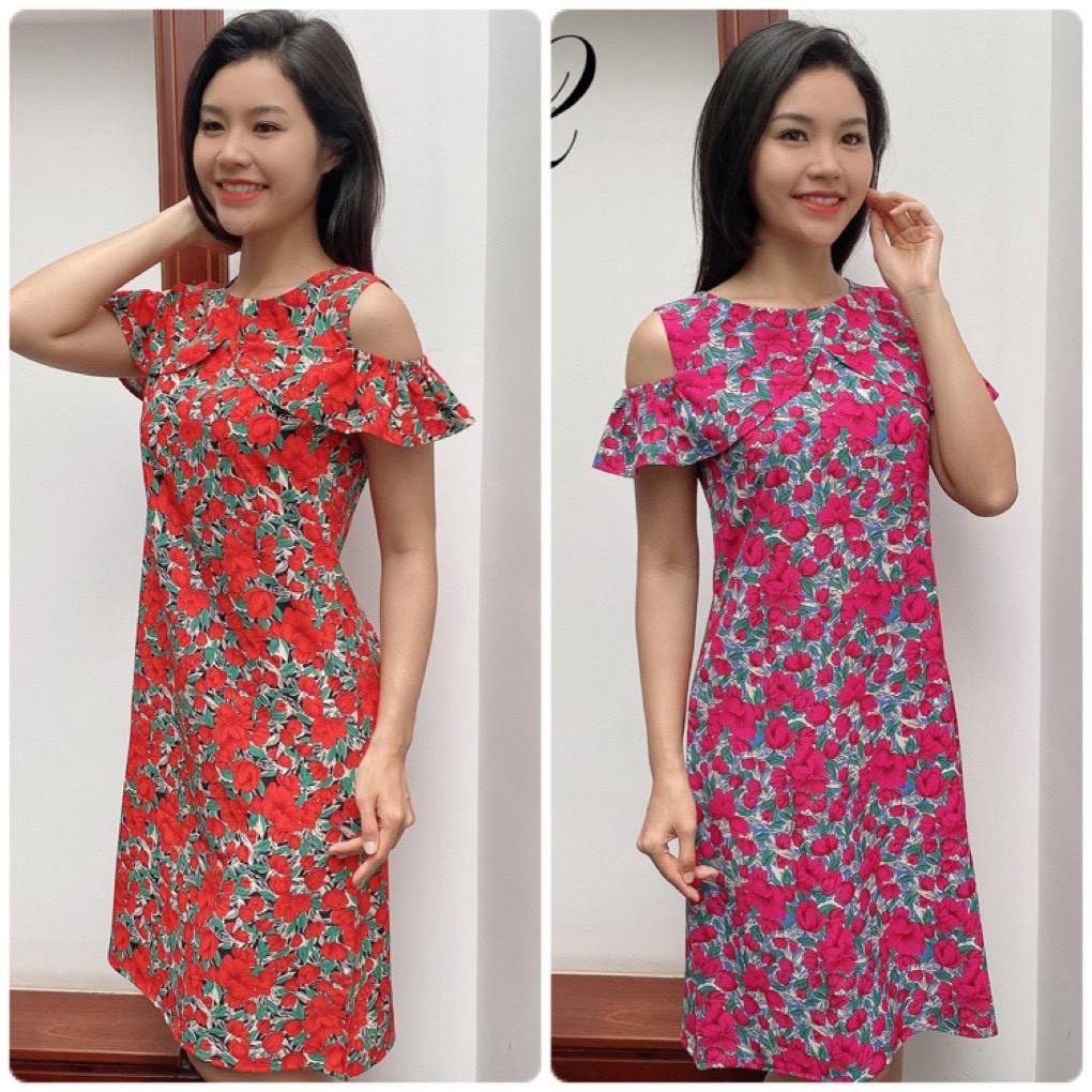 Đầm Trễ Vai, Váy Trễ Vai, Chất Liệu Lụa Loại 1, Mặc Cực Thoải Mái