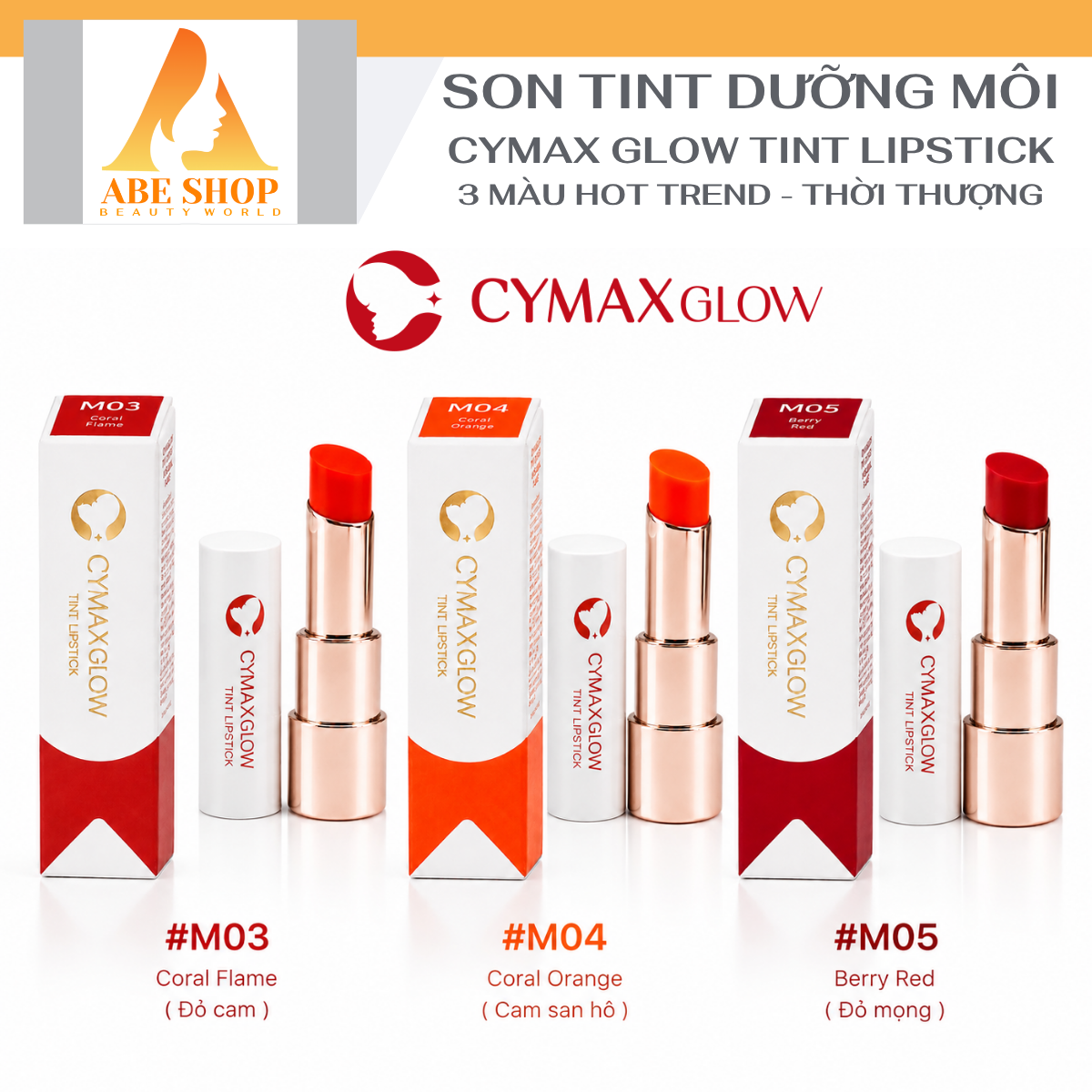 Son Tint CYMAX Glow Tint Lipstick - Son Dưỡng Môi Lên Màu Chuẩn, Nhập Khẩu Chính Ngạch Hàn Quốc