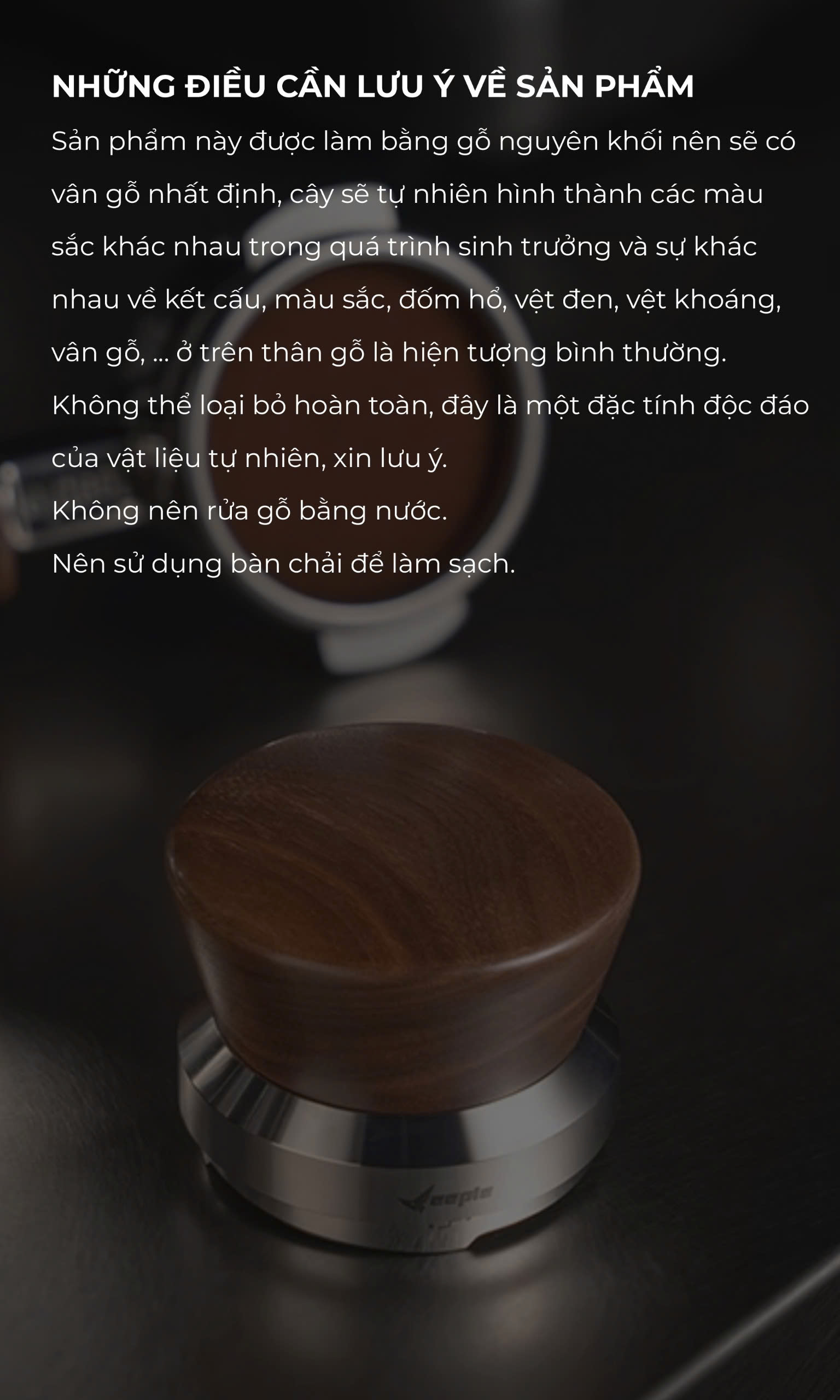 Feepie OCD san phẳng bề mặt cà phê hình chóp núi gỗ Hồ Đào