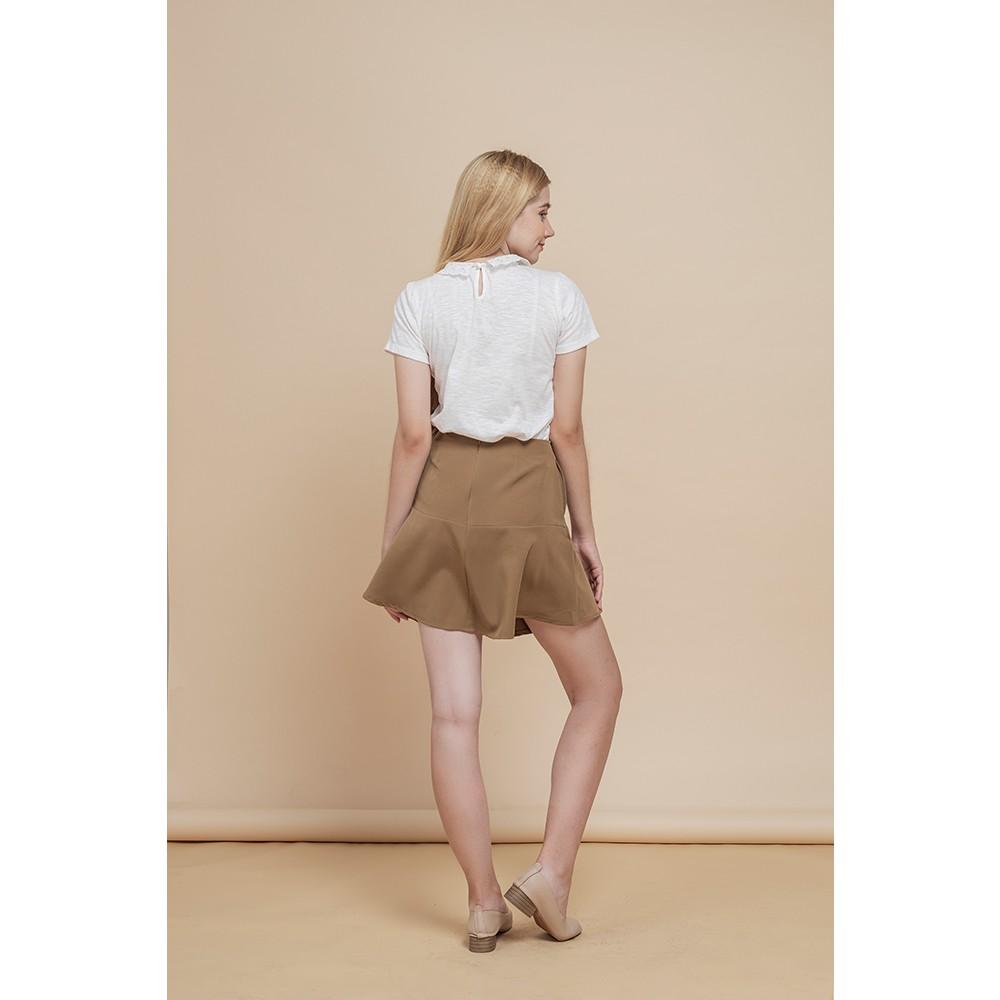 Chân váy nữ kiểu Callia Botton Skirt xòe đuôi cá (Nâu)