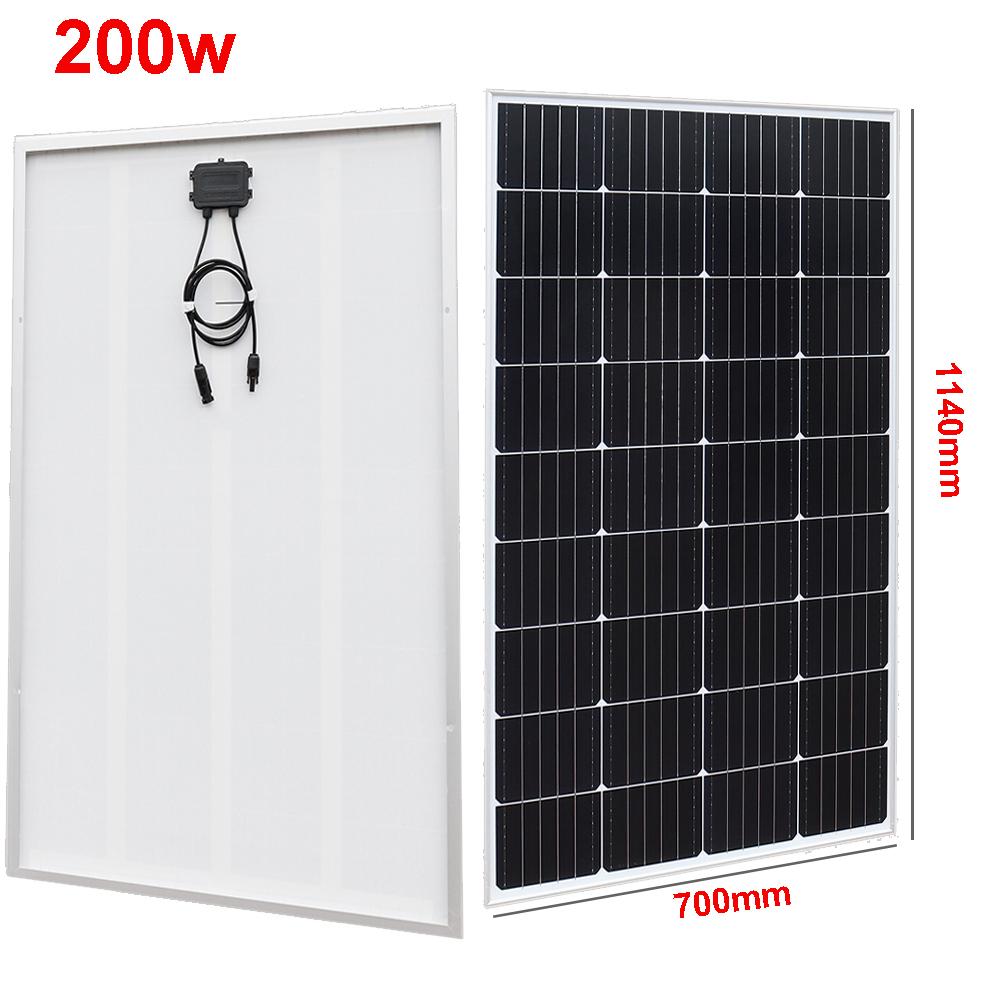200w 160w 150w 80w tấm năng lượng mặt trời 12v thủy tinh cứng hệ thống sạc pin năng lượng mặt trời đơn tinh thể cho nhà cắm trại trên mái thuyền ô tô Màu sắc: 80w 810x360mm