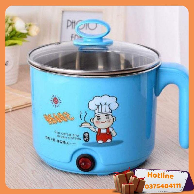 Ca Nấu Mì, Ăn Lẩu, Đun Nước Siêu Tốc Đa Năng Mini 2 Tầng Tặng Kèm Xửng Hấp - Hàng Loại 1