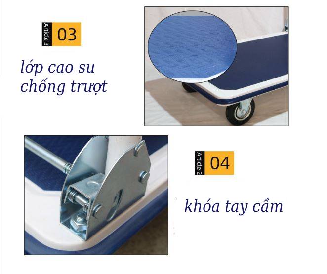 Xe Đẩy Hàng Gấp Gọn trọng tải 150kg mới XDT04 vàng