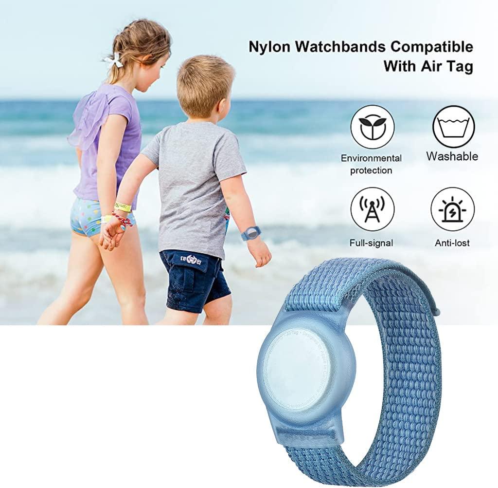 Airtag Children Nylon Watch Watch Anti-Lost, chống trầy xước Magic Magic để định vị vòng đeo tay theo dõi Airtag