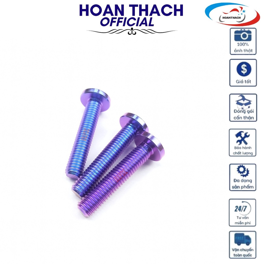 Ốc Gr5 8L40 Đầu Dù Xanh Tím gắn nhiều dòng xe máy SP016448 (giá 1 con)