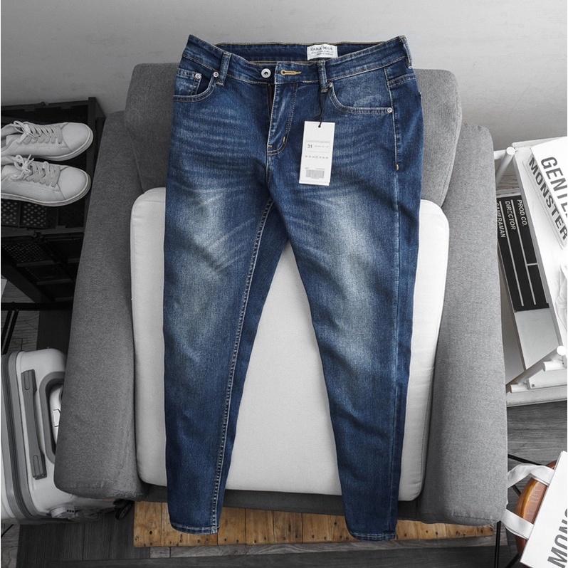 Quần jean nam xanh nhạt hàng cao cấp VNXK co giãn slimfit