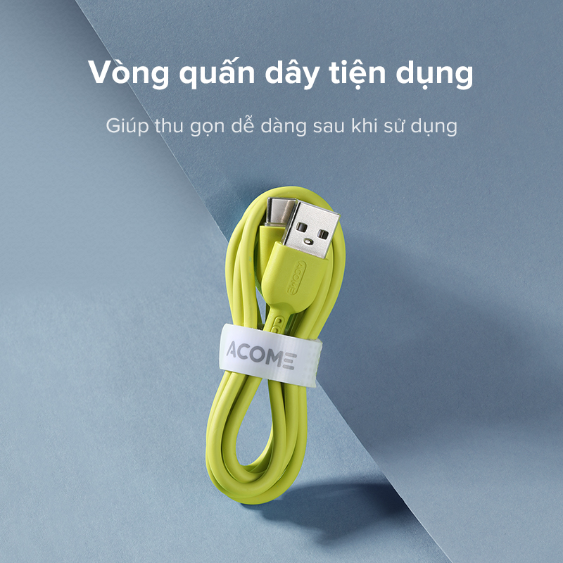 Cáp Sạc Nhanh ACOME Tương Thích Với Các Thiết Bị IOS/Android [HÀNG CHÍNH HÃNG]