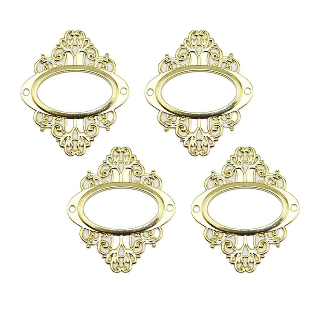 4PCS Vintage Drawer Label Tag Holder Pull Handle