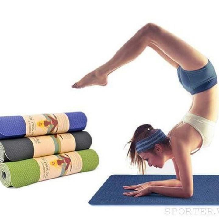 Thảm tập yoga 2 lớp 6mm chuẩn loại 1 - thể thao thể hình - dụng cụ tập yoga - gym