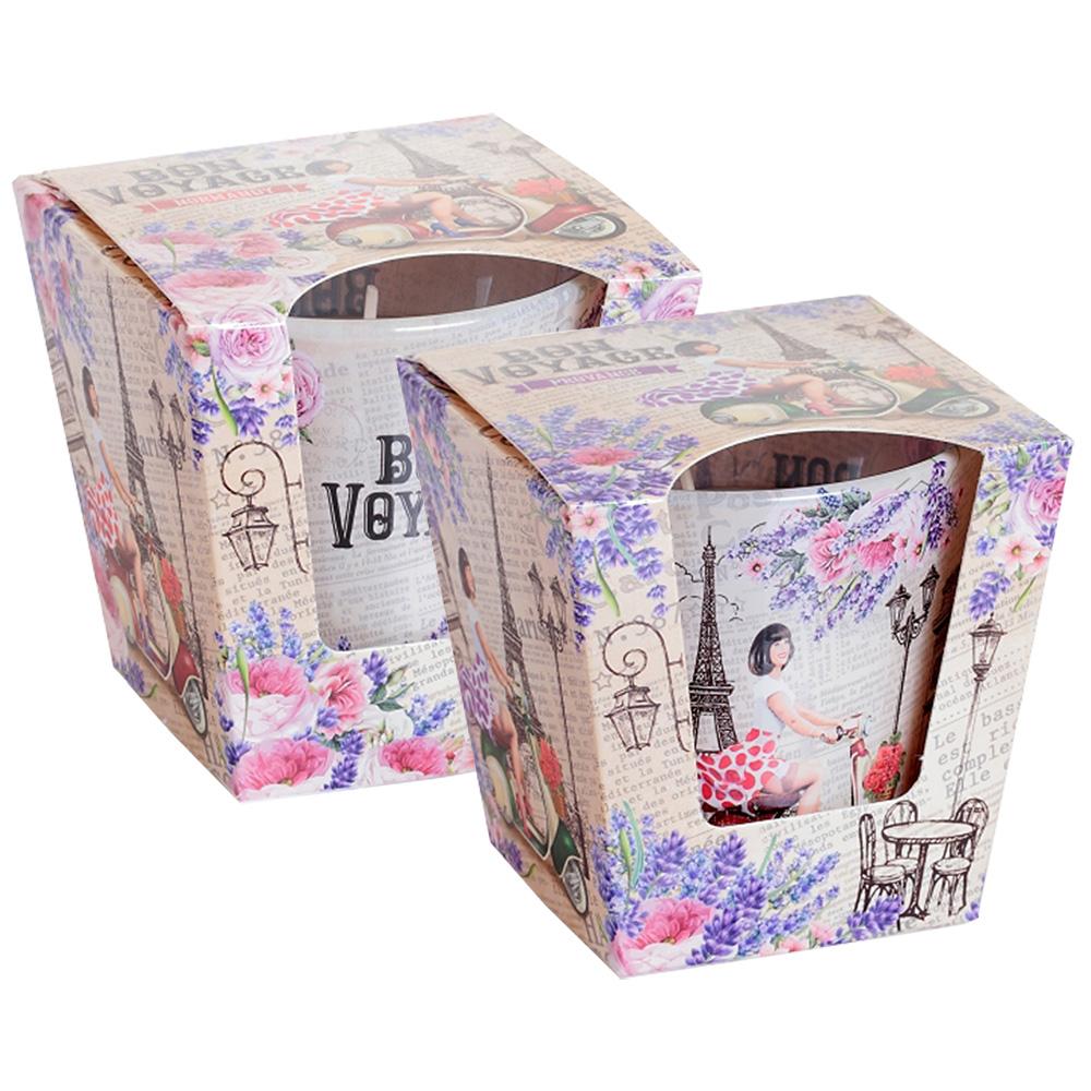 Combo 2 ly nến thơm Bartek nhập khẩu Châu Âu Bon Voyage 115g - oải hương, hoa hồng