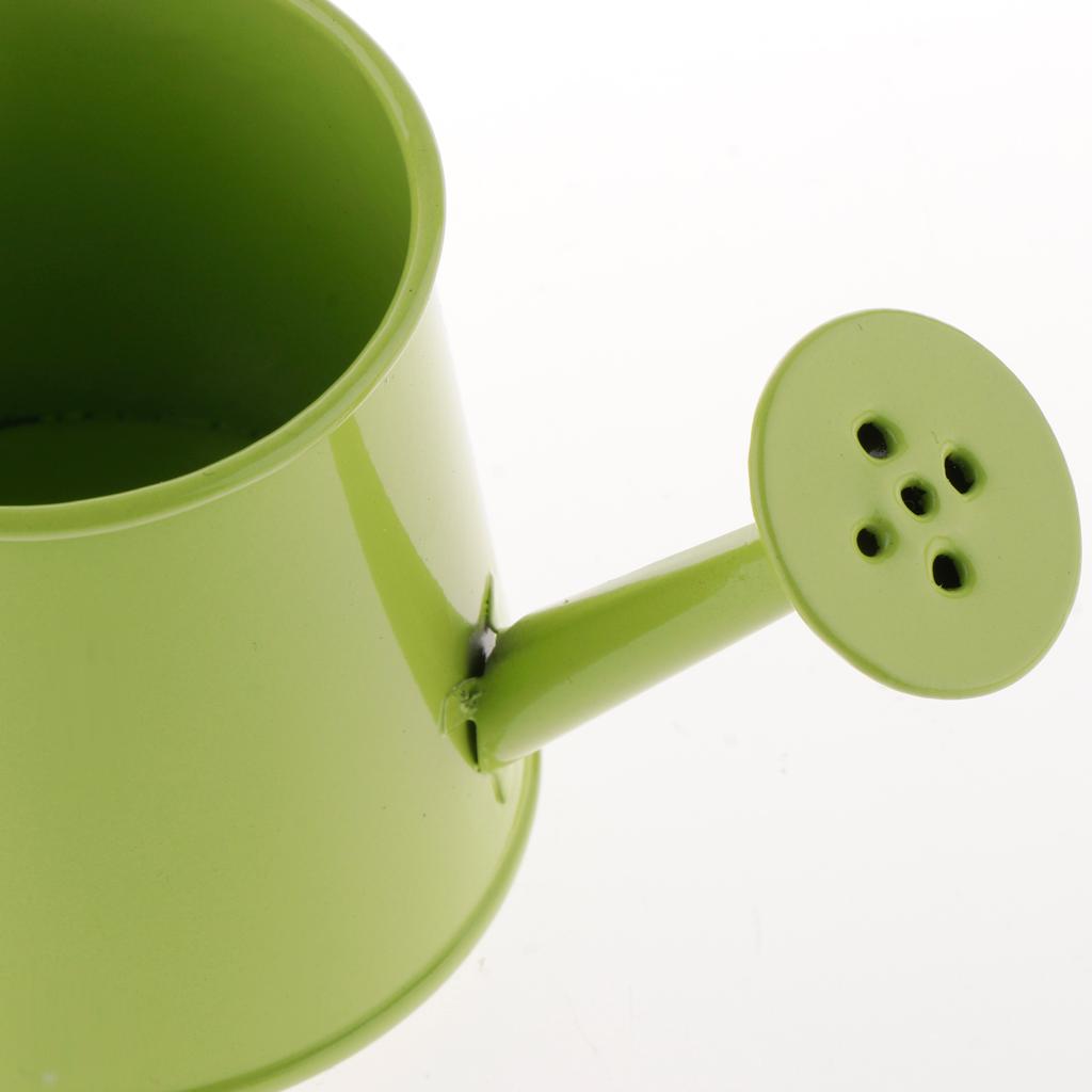 Pastoral Style Colorful Tin Flower Pot Mini Bonsai Watering Can Pot