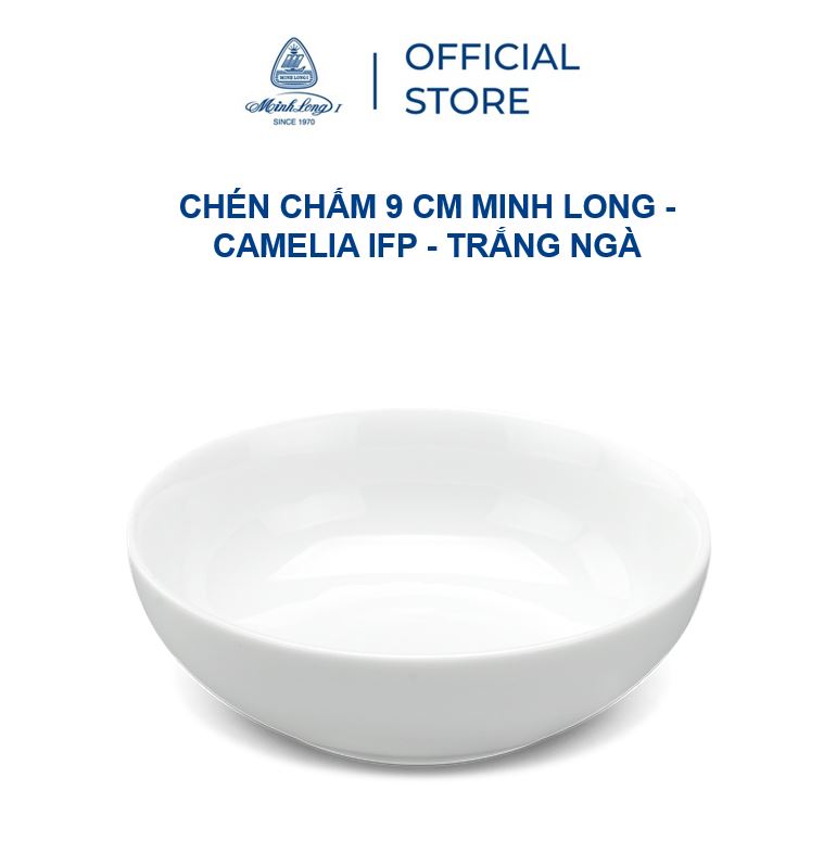 Chén chấm 9 cm Minh Long - Camelia IFP - Trắng Ngà