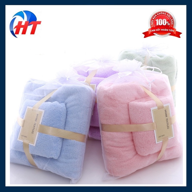 BỘ 2 KHĂN TẮM BẰNG LÔNG SIÊU MỀM - HT
