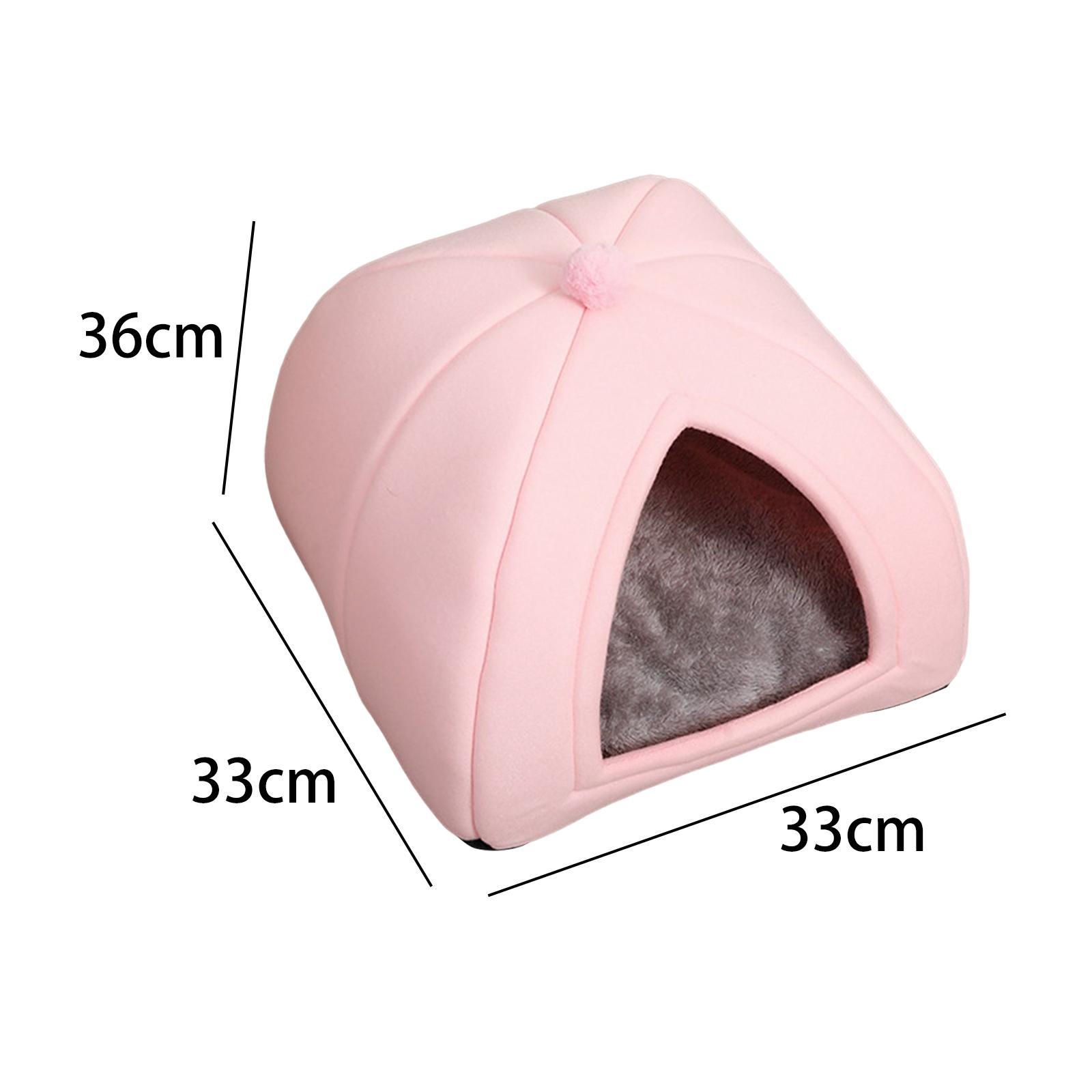 Plush Cave Pet Bed Dog Tent Hut Cozy Removable Washable Pad Cat Warm House for Kitten Sleeping Rabbit+Plush Cave Pet Bed Dog Tent Hut Cozy Removable W
