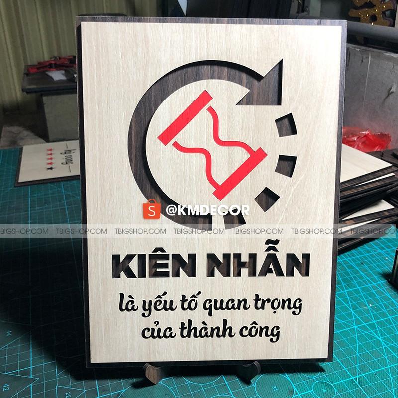 Tranh tạo động lực gỗ TBIG053 - Kiên nhẫn là yếu tố quan trọng của thành công