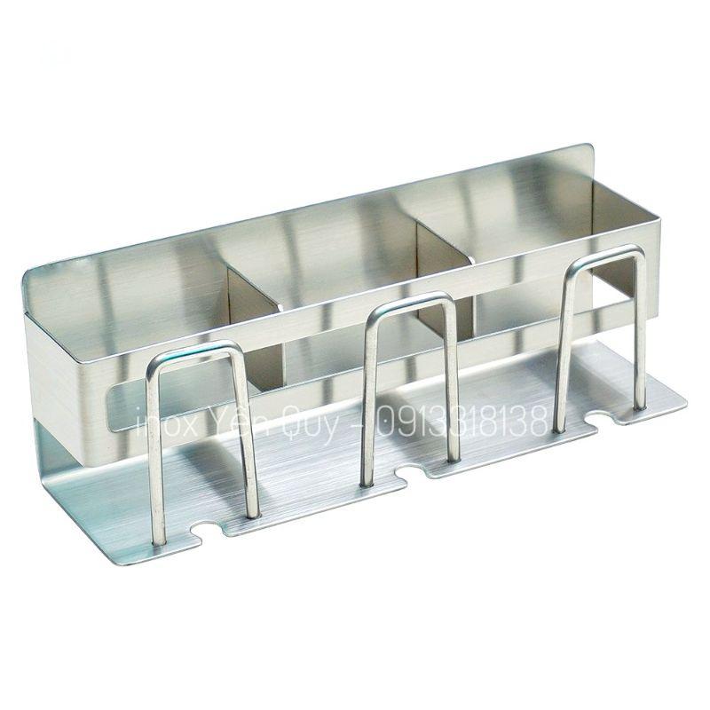 KỆ CẮM BÀN CHẢI KEM ĐÁNH RĂNG DÁN TƯỜNG INOX304