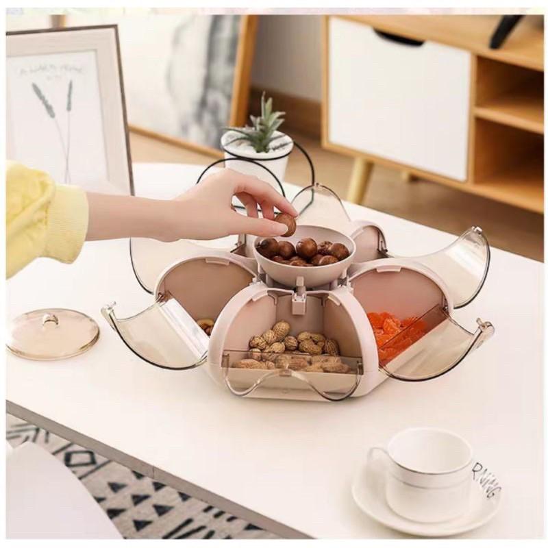 Khay mứt, Khay Đựng Bánh Kẹo 6 Cánh Hoa Tự Bung, Sang Chảnh, Lịch Sự, Mẫu Mới Nhất Tết 2021