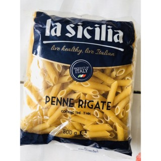 Nui ống xéo ( Penne Rigate )  La Sicilia gói 500g -Ý