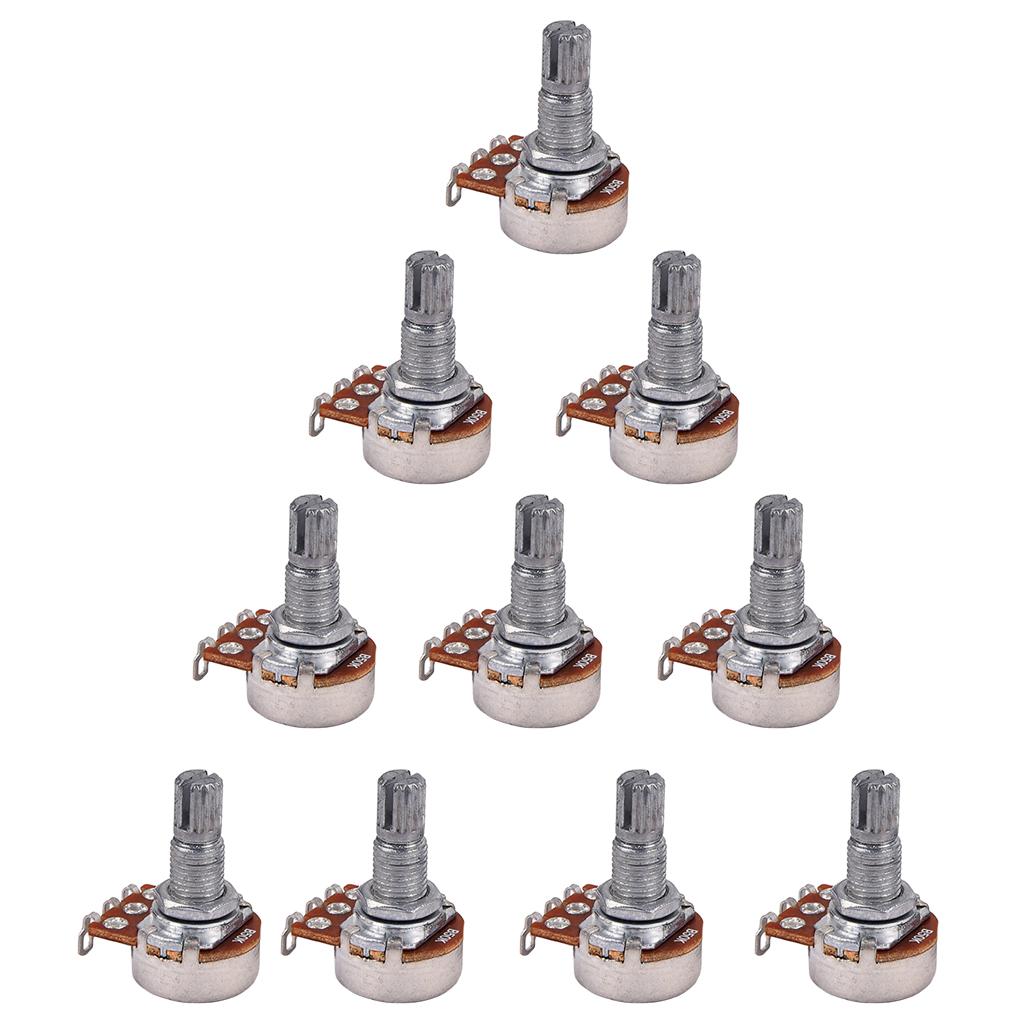 10pcs 18mm Long Split Shaft Potentiometer Audio Pots for Electric Guitar Bass Parts
