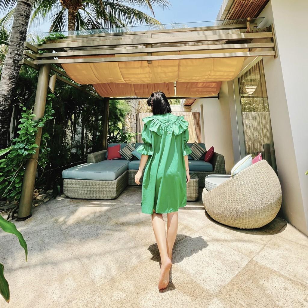 LIIN - Đầm midi chữ A bèo cách điệu