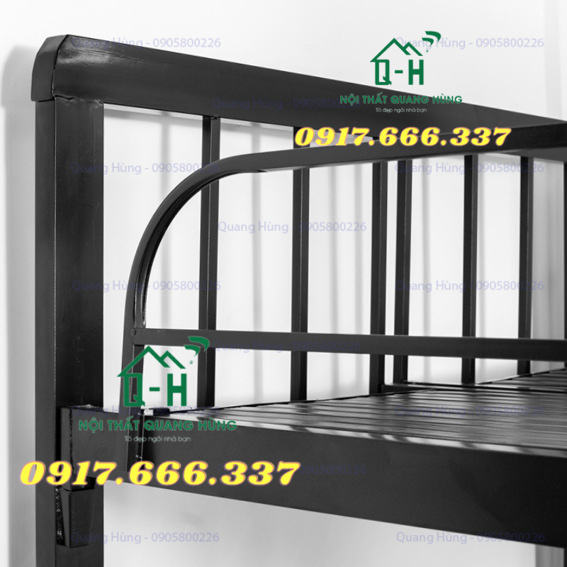 GIƯỜNG TẦNG SẮT HỘP 4X8 MÀU ĐEN NHIỀU KÍCH THƯỚC DÀNH CHO GIA ĐÌNH - CHẮC CHẮN