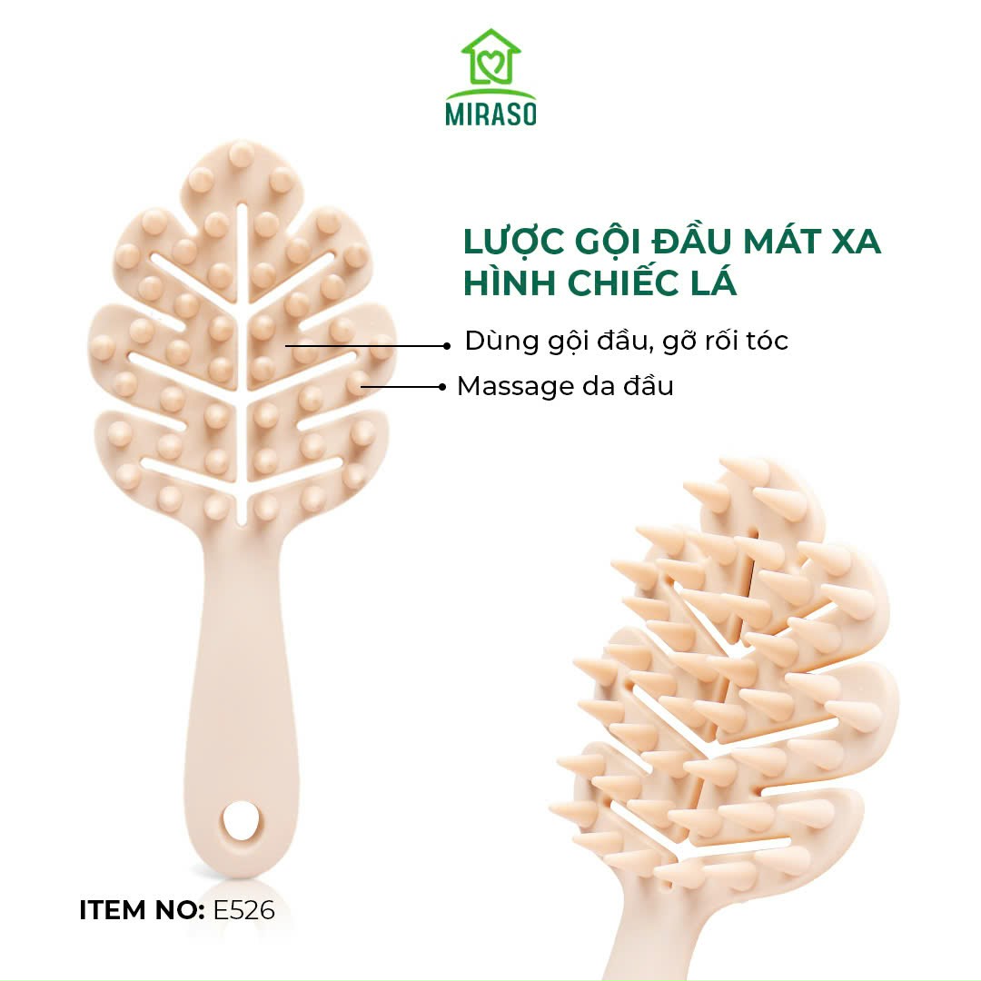 LƯỢC GỘI ĐẦU MÁT XA HÌNH CHIẾC LÁ E526