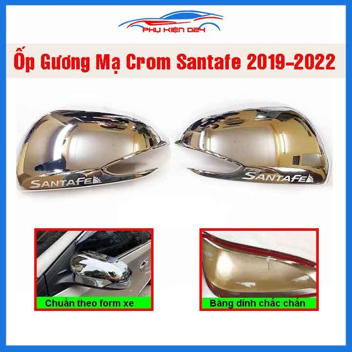 Ốp gương Santafe 2019-2020-2021-2022 mạ crom bảo vệ chống trầy trang trí làm đẹp xe