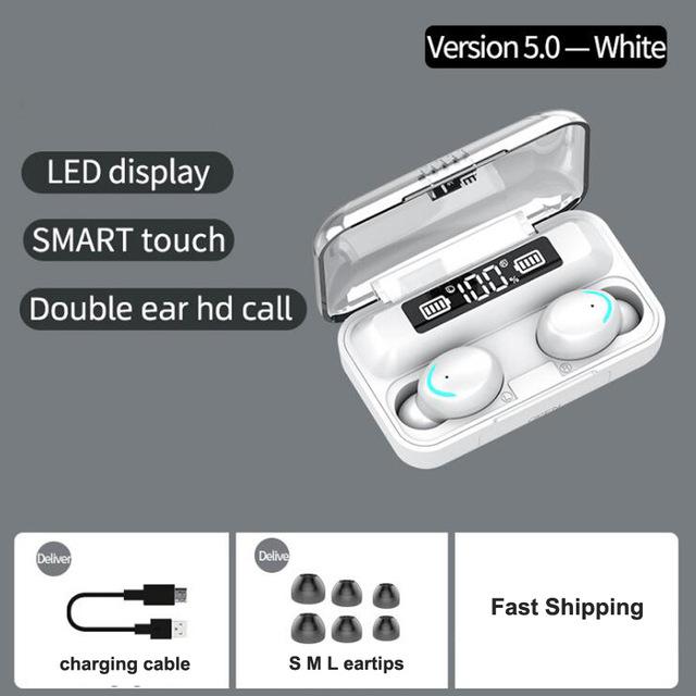 Mới TWS Bluetooth 5.0 Sạc Hộp Tai Nghe Không Dây 9D Stereo Thể Thao Chống Thấm Nước Tai Nghe Nhét Tai Tai Nghe Có Micro