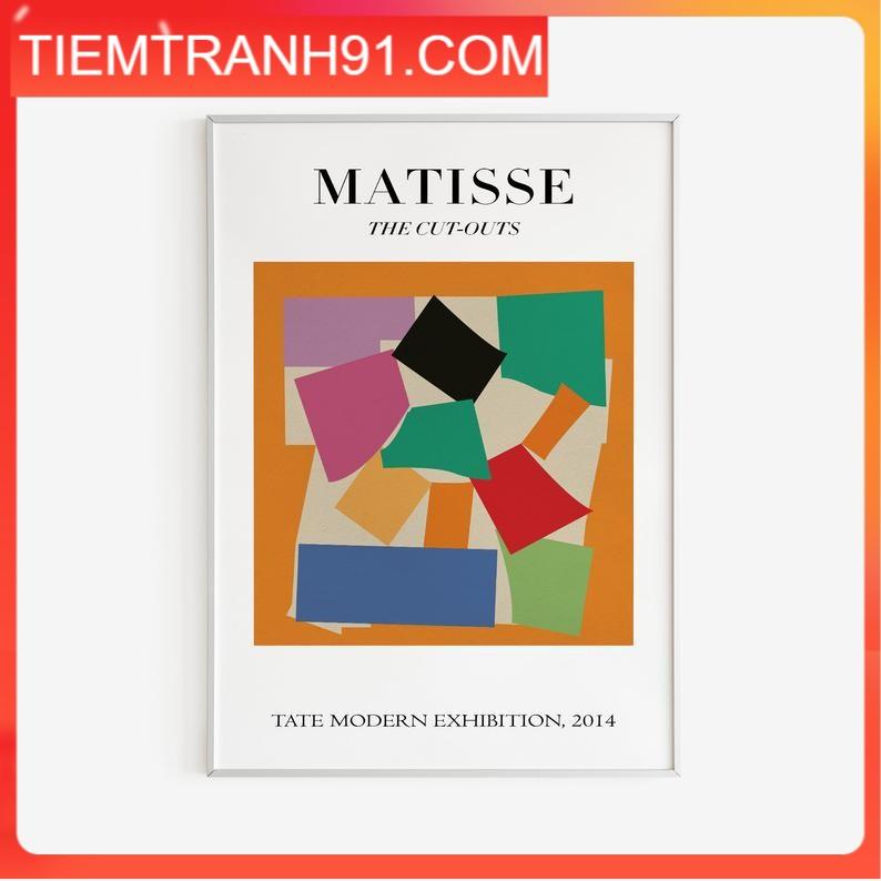 Tranh Canvas Cao Cấp | Tranh Matisse - Tate Modern Poster, Colorful, Printable Wall Art, Henri Matisse The Cut-outs