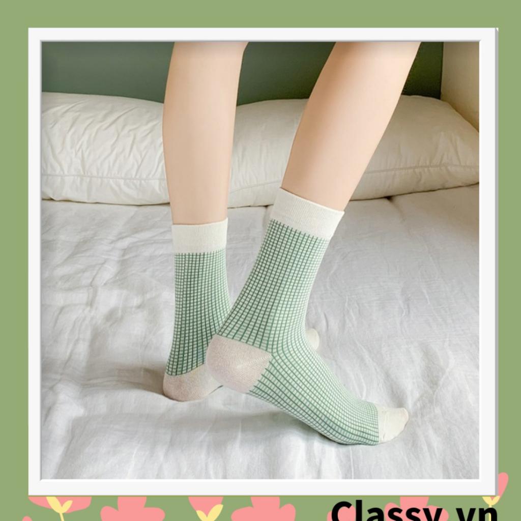 Tất cổ cao, vớ cổ cao Classy tông màu xanh hàn quốc dễ thương G1426